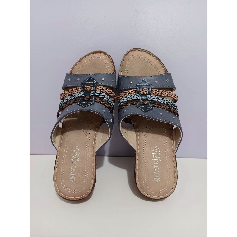 Patriza Pitaya Blue Braided Wedge Sandals Sz 6.5 (37)